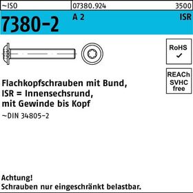 Flachkopfschraube ISO 7380-2 Bund/ISR VG M8x 60-T40 A 2 200Stück - VPE: 200