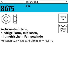 Sechskantmutter ISO 8675 Fasen M24x 1,5 A 4 10 Stück - VPE: 10