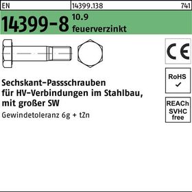 Sechskantpassschraube EN 14399-8 M24x 135 10.9 feuerverz. 1 Stück PEINER