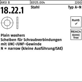 Unterlegscheibe ANSI B18.22.1 Typ N 1/4x 0,625 Stahl 500 Stück - VPE: 500