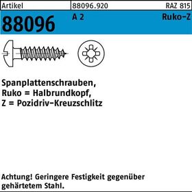 Spanplattenschraube R 88096 Halbrundkopf PZ 4x 35-Z A 2 1000St. - VPE: 1000