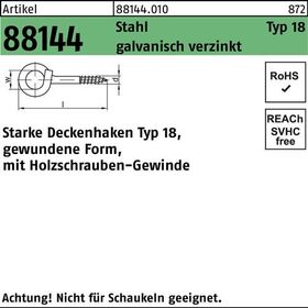 Deckenhaken R 88144 Typ 18 120x 8,9x 22 Stahl galv.verz. 20 Stück - VPE: 20