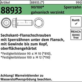 Sechskantflanschschraube R 88933 Sperrz. VG M6x12 90/100 galv.verz. 500St. - VPE: 500