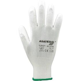 Handschuhe Gr.8 weiß EN 388 PSA II Nyl.m.PU ASATEX - VPE: 12