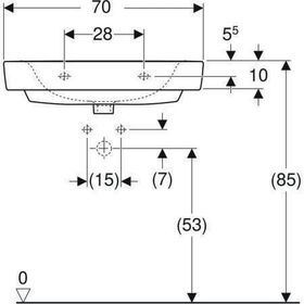 Geberit Waschtisch RENOVA PLAN o Hahnloch ohne Überlauf 700x480mm weiß