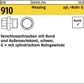 Verschlußschraube DIN 910 Bund/Außen-6-kt G 3/8 A Messing 50 Stück - VPE: 50