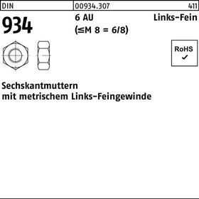 Sechskantmutter DIN 934 links M14x 1,5 -LH 6 Automatenstahl 50 Stück - VPE: 50