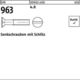 Senkschraube DIN 963 Schlitz M2x 20 4.8 2000 Stück - VPE: 2000