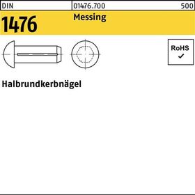 Halbrundkerbnagel DIN 1476 2x 3 Messing 200 Stück - VPE: 200