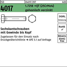 Sechskantschraube ISO 4017 VG M20x100 1.7218 +QT (25CrMo4) galv.verz. 25St. - VPE: 25