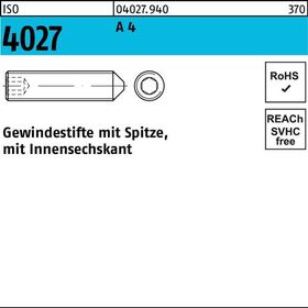 Gewindestift ISO 4027 Spitze/Innen-6kt M6x 12 A 4 500 Stück - VPE: 500