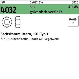 Sechskantmutter ISO 4032 M39 5-2 AD W7 galv.verz. 10 Stück - VPE: 10