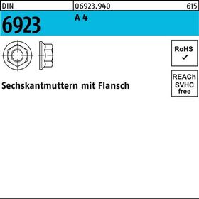 Sechskantmutter DIN 6923 Flansch M5 A 4 1000 Stück - VPE: 1000