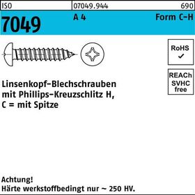 Blechschraube ISO 7049 LIKO Spitze/PH C 2,9x 16-H A 4 1000Stück - VPE: 1000