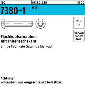 Flachkopfschraube ISO 7380-1 Innen-6kt M10x 50 A 2 100 Stück - VPE: 100