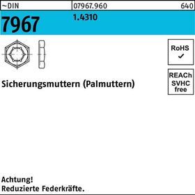 Sicherungsmutter DIN 7967 M8 1.4310 100 Stück - VPE: 100