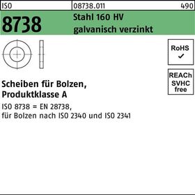 Scheibe ISO 8738 f.Bolzen 30 Stahl 160 HV galv.verz. 100 Stück - VPE: 100