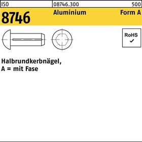 Halbrundkerbnagel ISO 8746 Fase 1,6x 4 Aluminium 500 Stück - VPE: 500