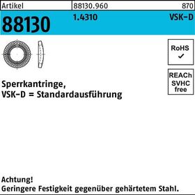 Sperrkantring R 88130 VSK-D 16x27,3x3,5 1.4310 200 Stück - VPE: 200