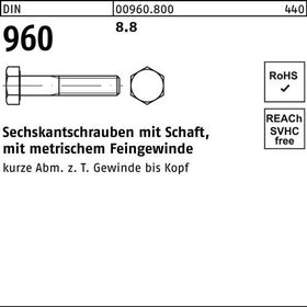 Sechskantschraube DIN 960 Schaft M20x2x 60 8.8 25 Stück - VPE: 25