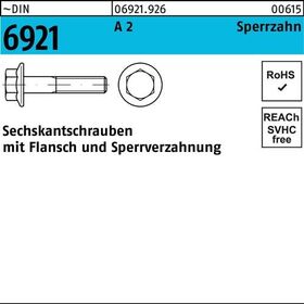 Sechskantschraube DIN 6921 Flansch M10x 30 A 2 Sperrzahnung 100 Stück - VPE: 100