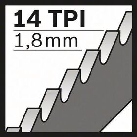 Säbelsägeblatt S 522 BF L.100mm B.19mm TPI 14 1,8mm geschr.,gefr.5er Pk.BOSCH