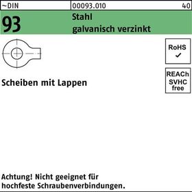 Unterlegscheibe DIN 93 Lappen 10,5 Stahl galv.verz. 100 Stück - VPE: 100