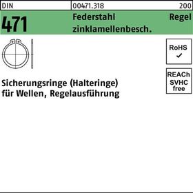 Sicherungsring DIN 471 10x 1 Federstahl zinklamellenb. Regelausf. 2000 Stück - VPE: 2000