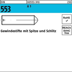 Gewindestift DIN 553 Schlitz/Spitze M4x 12 A1/1.4305 50 Stück - VPE: 50