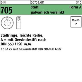 Stellring DIN 705 Gewindestift A 42x63x18 Sta galv.verz. leichte Reihe 5St. - VPE: 5