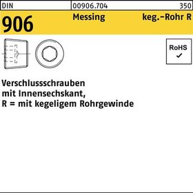 Verschlußschraube DIN 906 Innen-6kt R 3/4 Messing 25 Stück - VPE: 25