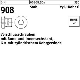 Verschlußschraube DIN 908 Bund/Innen-6kt G 1/2 A Stahl 50 Stück - VPE: 50