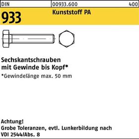 Sechskantschraube DIN 933 VG M10x 25 Polyamid natur 200 Stück - VPE: 200