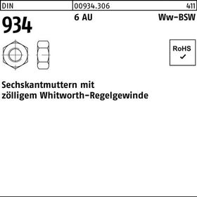 Sechskantmutter DIN 934 WW 1 1/8 6 Automatenstahl 10 Stück - VPE: 10