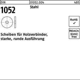 Unterlegscheibe DIN 1052 rund 23x 80x 8 Stahl 50 Stück - VPE: 50