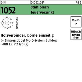 Holzverbinder DIN 1052 einseitig 75 M16 Stahlblech feuerverz. 100 Stück - VPE: 100