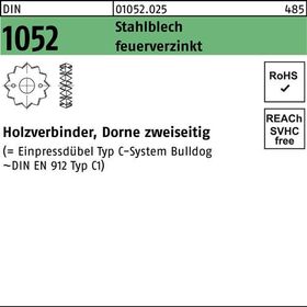 Holzverbinder DIN 1052 zweiseitig 62 M12-M 20 Stahlblech feuerverz. 100Stück - VPE: 100