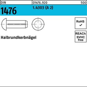 Halbrundkerbnagel DIN 1476 1,4x 6 1.4303 (A 2) 100 Stück - VPE: 100