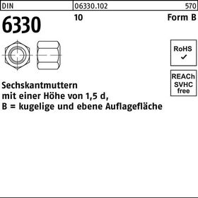 Sechskantmutter DIN 6330 FormB BM 18 SW 27 10 25 Stück - VPE: 25