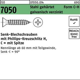 Blechschraube ISO 7050 SEKO Spitze/PH 4,8x38 -C-H Stahl geh.galv.verz. 250St. - VPE: 250