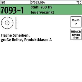 Unterlegscheibe ISO 7093-1 30 Stahl 200 HV feuerverz. 25 Stück - VPE: 25