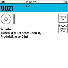 Scheibe DIN 9021 5,3x15x1,2 A 2 100 Stück - VPE: 100