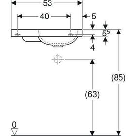 Geberit Handwaschbecken Light iCon 530x310mm mit Abl. o ÜL o HL links weiß