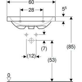 Geberit Waschtisch iCon Light m HL ohne Überlauf 600x480mm weiß KT