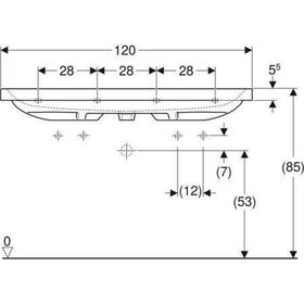 Geberit Waschtisch Light iCon 1200x480mm m 2 HL ohne Überlauf weiß