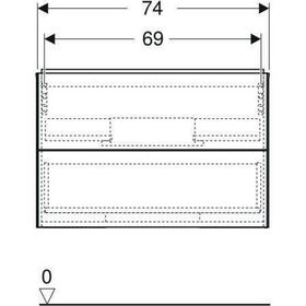 Geberit Waschtischunterschrank ONE 2 Schub 750x504x470mm weiß lackiert matt