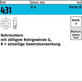 Rohrmutter DIN 431 BG 1 A 4 1 Stück