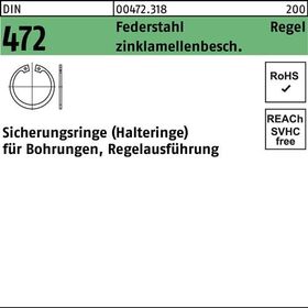 Sicherungsring DIN 472 20x 1 Federstahl zinklamellenb. Regelausf. 1000 Stück - VPE: 1000