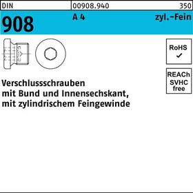 Verschlußschraube DIN 908 Bund/Innen-6kt M30x 2 A 4 50 Stück - VPE: 50