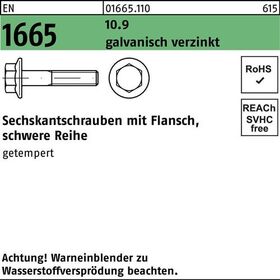 Sechskantschraube EN 1665 Flansch M5x 16 10.9 galv.verz. 500 Stück - VPE: 500